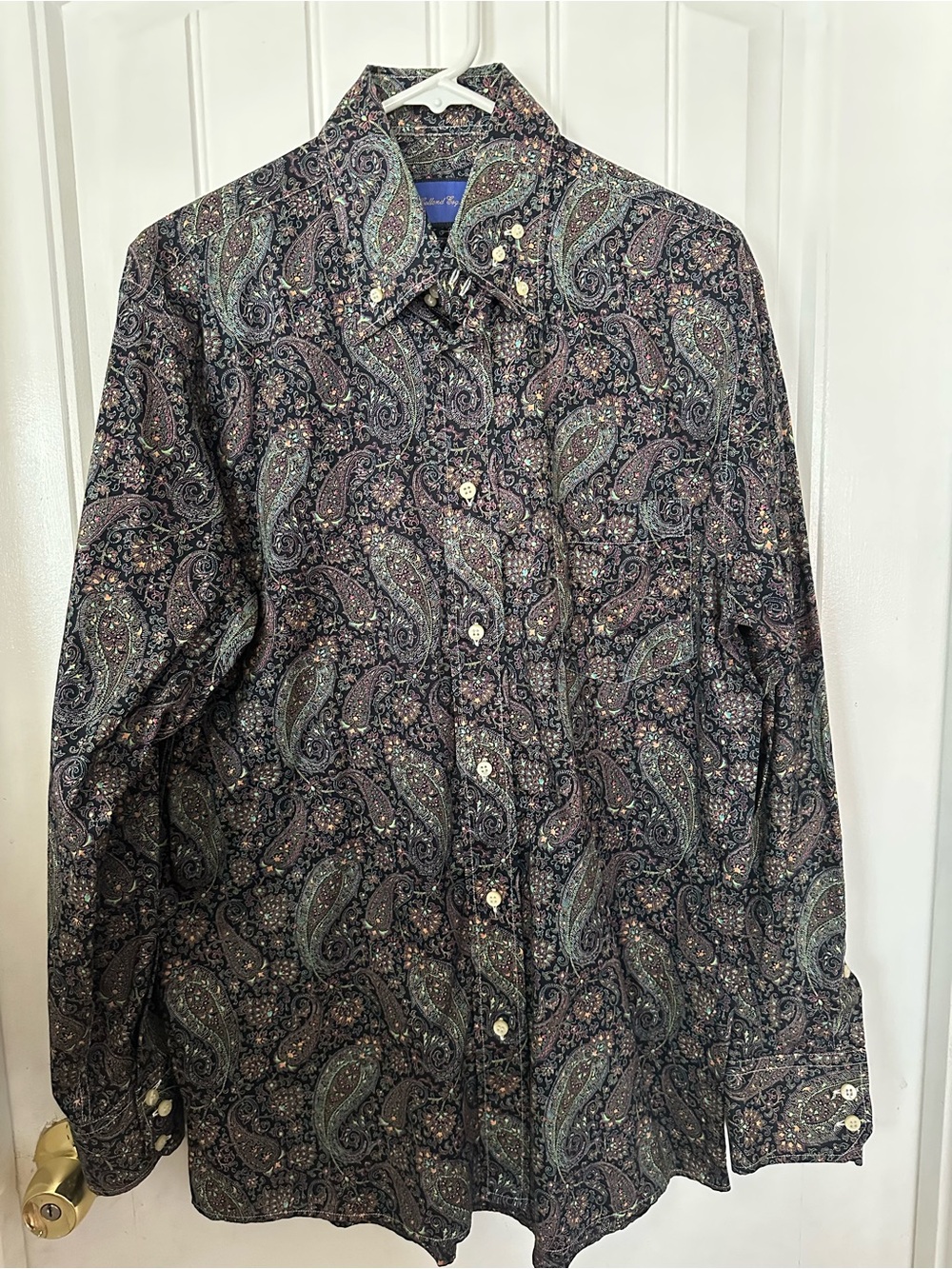 Holland Esq Men's Paisley Button-Up Dress Shirt | Long Sleeve Size Large